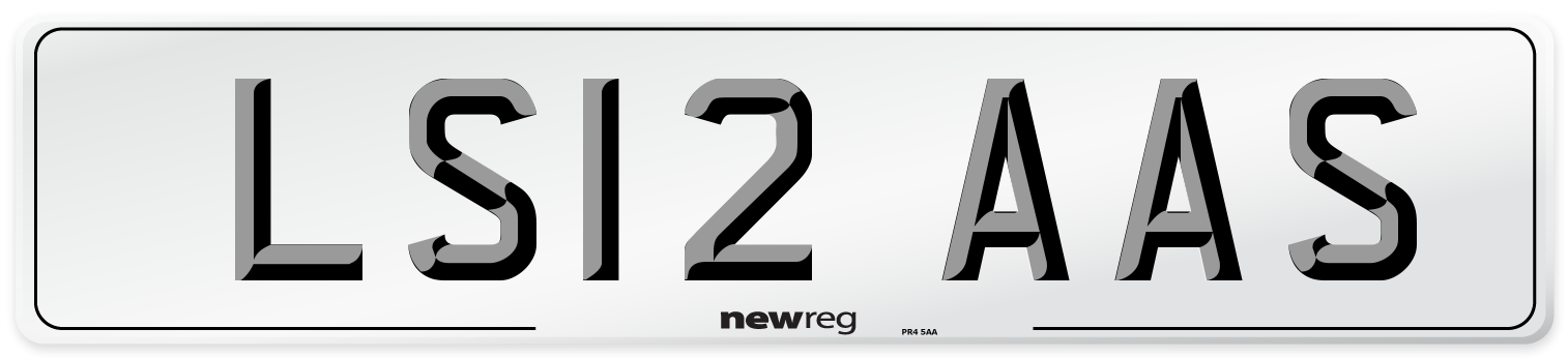 LS12 AAS Number Plate from New Reg